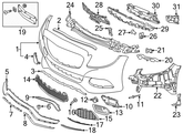 Front Upper Bumper Bracket 2058853365 Compatible With Mercedes-Benz C-CLASS W205 (2015-2018) Tag No.793